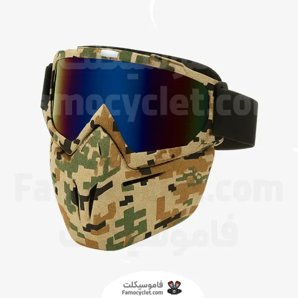 عکس عینک موتور طرح ارتشی دو لنز